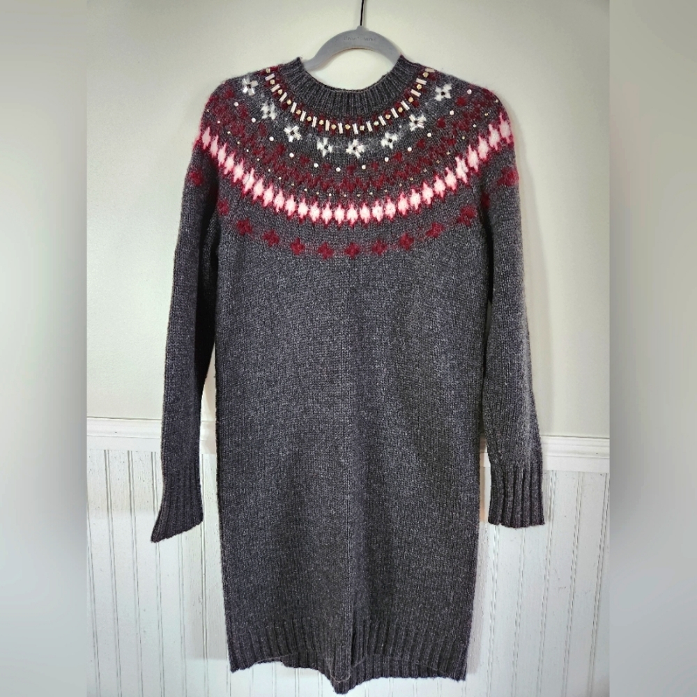Embellished sweater dress